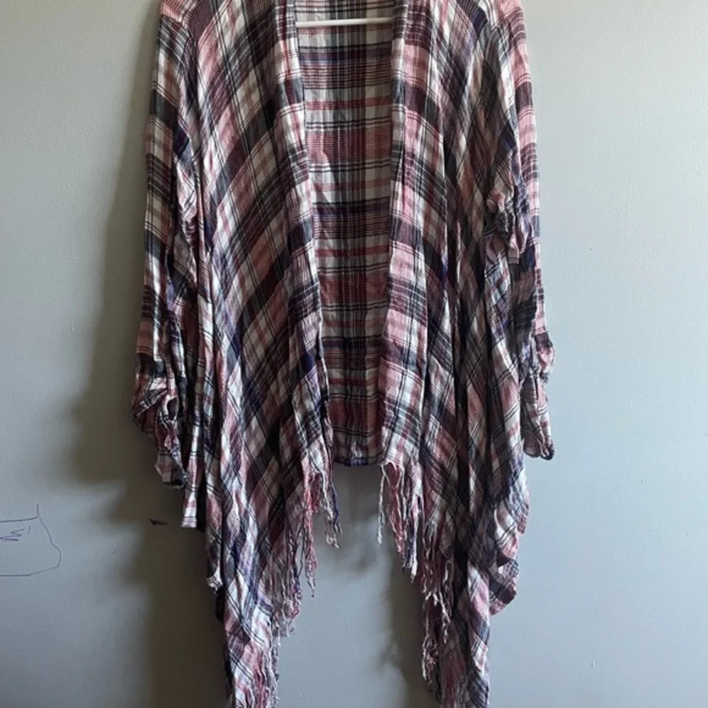 Altar'd State Red and Black Plaid Cardigan
